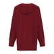 thumbnail image 3 of ICHUANYI Clearance Women's Casual Fashion Color Long Sleeved Hooded Sweater Jacket(Wine, XL) ICHUANYI WER2023081203951, 3 of 6