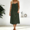 thumbnail image 2 of Women's Lightweight Summer Sleeveless Backless Casual Dress Relaxed Fit Flowy Maxi,Army Green,S, 2 of 5