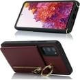 thumbnail image 5 of Samsung Galaxy S20 5G Phone Case for Women with Card Holder,Samsung S20 Case Wallet Crossbody Lanyard with Strap,Credit Card Slots Kickstand Case with Ring Holder,6.2 Inch,Burgundy, 5 of 15