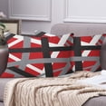 thumbnail image 2 of Set of 2 Throw Pillow Cover Red Black Stripes Grey White Design Retro Decorative Pillow Case Striped Home Decor Rectangle 12x20 Inch Cushion Pillowcase, 2 of 6