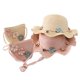 thumbnail image 3 of Sombrero de paja con encaje de verano para niñas, sombrero de ala grande a la moda para padres e hijos, conjunto de bolso de encaje con colgante de flores para viajes, 3 of 6