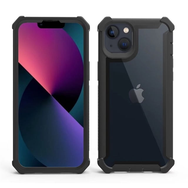 Funda de silicona resistente híbrida para iPhone, carcasa transparente a prueba de golpes, armadura 2 en 1 para iPhone 14, 13, 12, 11 Pro Max, XR, X, XS Mini, 8, 7, 6 Plus, SE 2 Fivean unisex