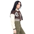 thumbnail image 2 of Chamarra Para Mujer Bomber Varsity Mangas Pu Quarry Color Café, 2 of 4