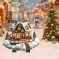 thumbnail image 4 of Herunwer Nature Vibe Snow Village Houses Plug,Christmas Scene Village Houses Town,Log Cabin Christmas Tree Ornaments,Rustic House Figurines as Winter Wonderland Decorations,Garden Stake, 4 of 4