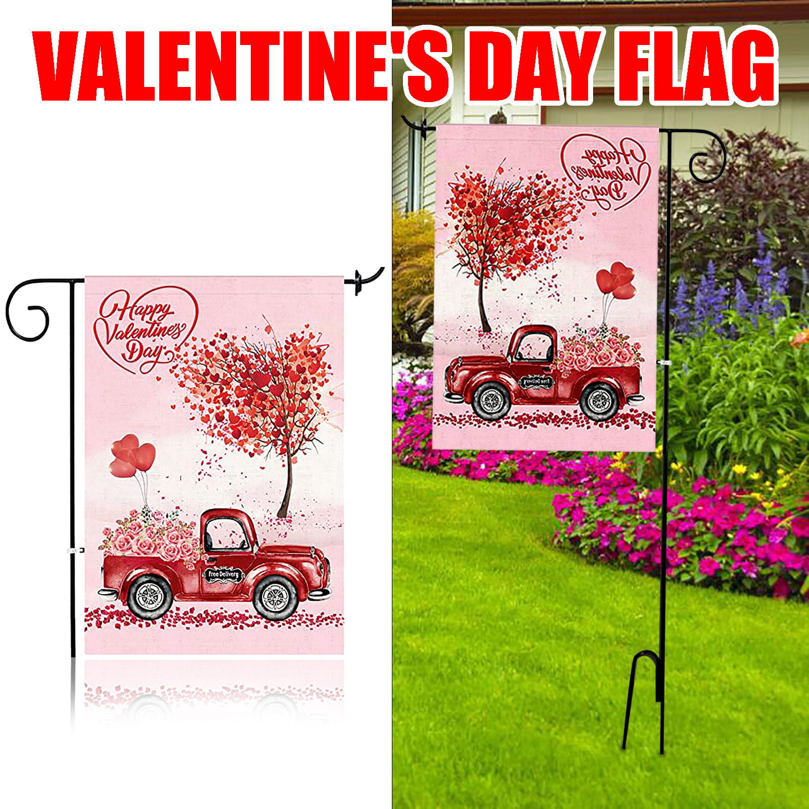 Father's Day Garden Flag Double-Sided House Banner Barbecue Flower 12x18 Inches 