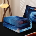 thumbnail image 5 of Homewish Boys Ball Games Zipper Full Size Comforter Sets with Fitted Sheet and 2 Pillowcases,Orange Blue Lightning Zipper Bedding Set For Kids,Black Reversible,4-Piece, 5 of 7