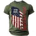 thumbnail image 3 of Tisuna Little Boys Patriotic T Shirts Size 2-3 Years USA Flag Print Short Sleeve Crew Neck Tops Soft Teen Boys 4th Of July America Anniversary 250th Graphic Tee Shirts Army Green, 3 of 4