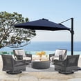 thumbnail image 2 of SHADE&FLAME 11 ft Deluxe Patio Offset Umbrella Aluminum Outdoor Cantilever Umbrella Hanging Umbrellas with Heavy Duty Base,Fade Resistant,Infinite Tilt,Blue, 2 of 9