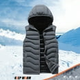 thumbnail image 2 of LWITHSZG Mens Puffer Vest Thickened Warm Fashion Lightweight Jackets Casual Solid Zip up Hoodie Fall Winter Coats with Zipper Pockets, 2 of 8