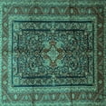thumbnail image 1 of Ahgly Company Indoor Square Persian Turquoise Blue Traditional Area Rugs, 3' Square, 1 of 4