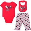 Disney Baby-Girls Newborn Minnie Mouse 3 Piece Bow Print Bib Set