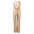 thumbnail image 4 of Women Sequin Sparkly Jumpsuits Sexy Sleeveless Elegant Shiny Wide Leg Belted Long Pants Rompers Club Night Outfits, 4 of 7