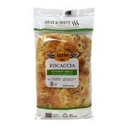Izzio, Rosemary Garlic Focaccia, Whole, Regular Sized 11 fl oz Plastic Bag (Frozen)