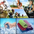 thumbnail image 4 of Sonducket Toalla de hielo refrescante, toallas reutilizables de secado rápido para golpes de calor, toallita fría multicolor para entrenamiento para Uniforme atlético azul oscuro Sonducket OD0294-01, 4 of 6