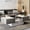 Grey, variant on HedoAjim White LED Coffee Table with Storage for Living Room, Living Room Table Rectangular Center Table, Modern High Glossy Wooden Coffee Tables with 16 Colors LED Lights for Dining Reception Room
