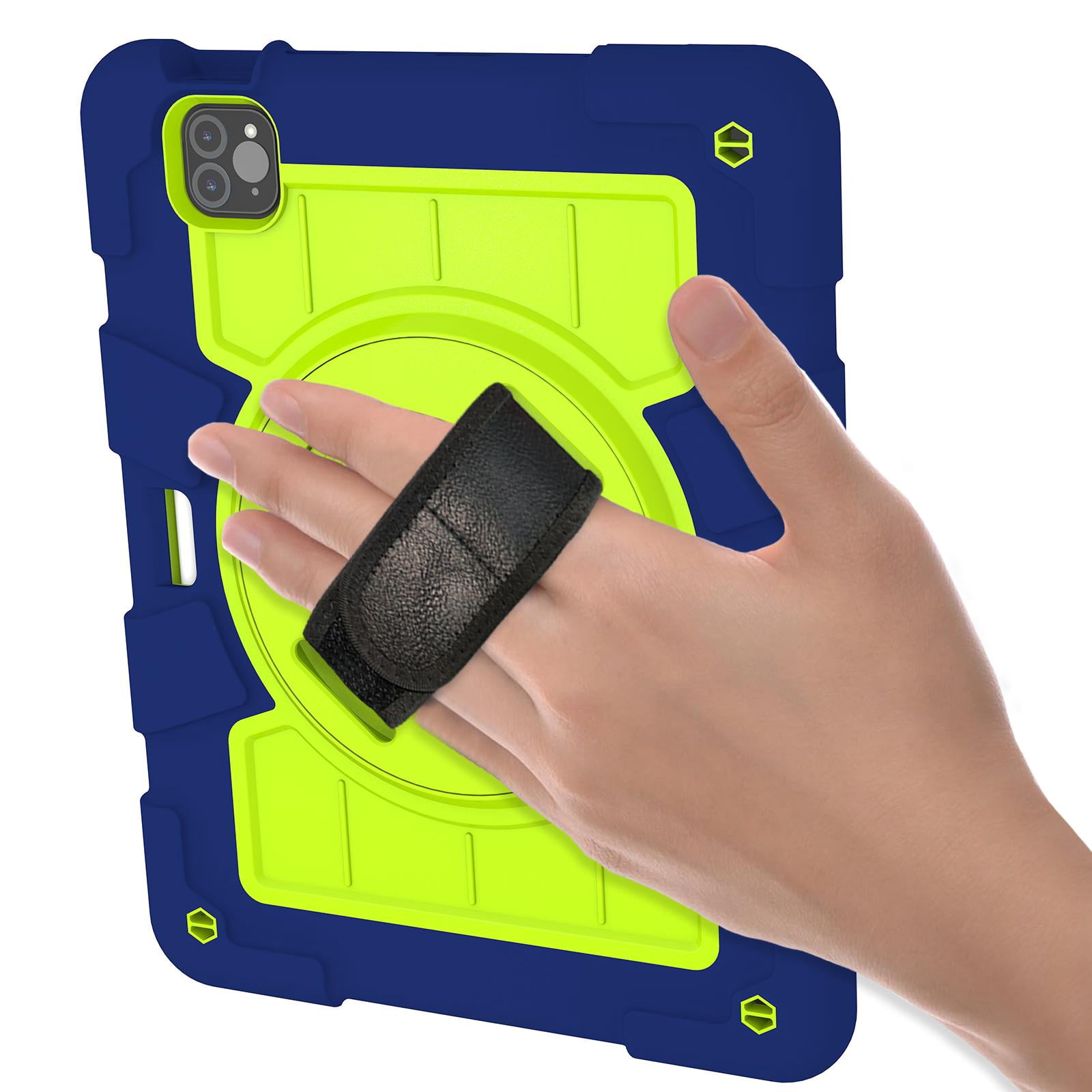 Shockproof Case for Apple iPad Air 11 Inch M4 M3 M2 2026/2025/2024, with Pencil Holder iKids Friendly Hand Strap Shoulder Strap Kickstand Anti-Scratch Case Cover for iPad Air 11",Darkblue