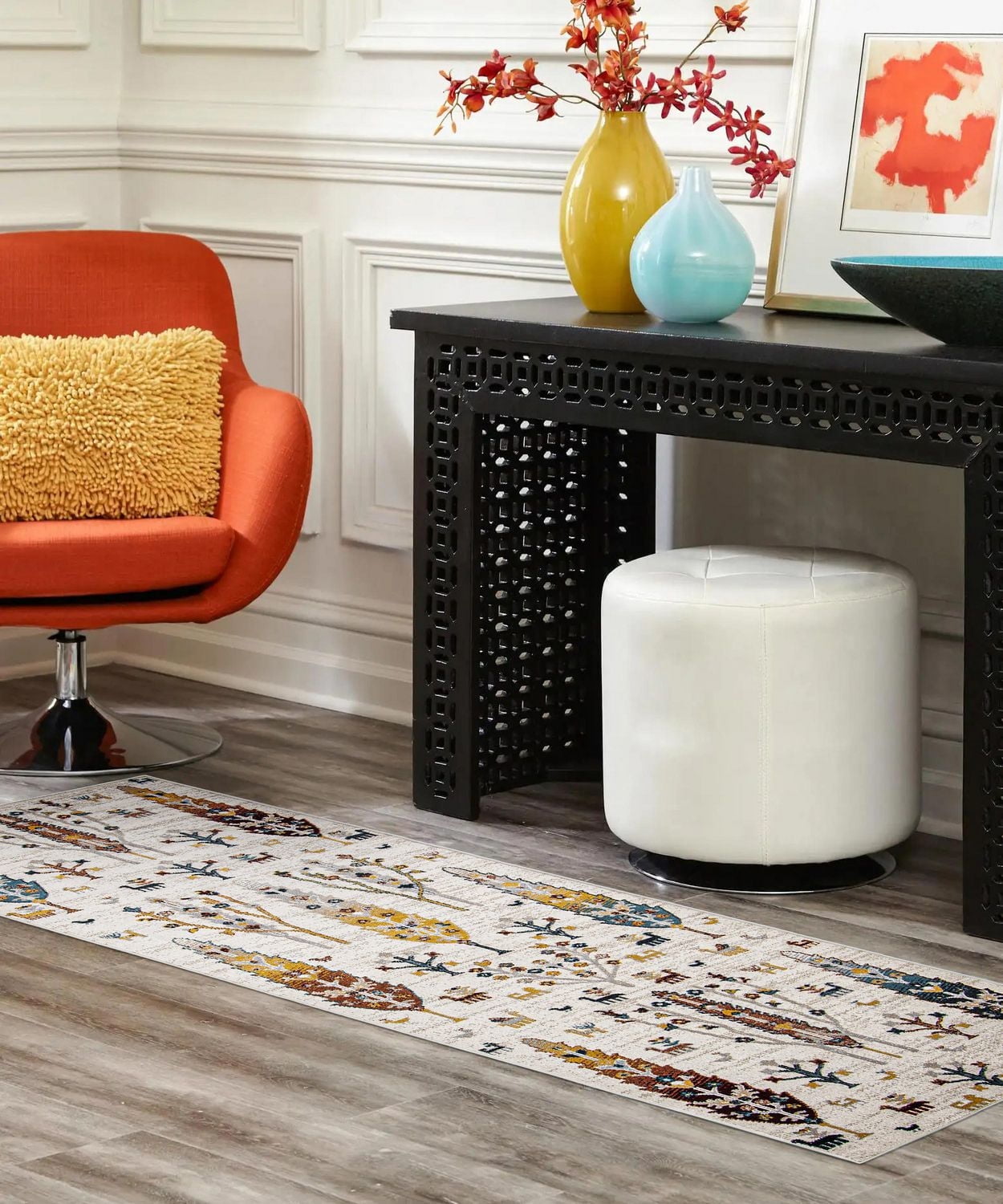 ECARPET Washable Boho Chic Area Rug for Bedroom, Living Room