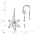 thumbnail image 2 of 925 Sterling Silver Snowflake Shepherd Hook Drop Dangle Earrings Outdoor Nature Holiday, 2 of 6