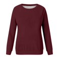 thumbnail image 5 of Kagetolytai Chandails pour Femmes Mode Décontractée Unie Manches Longues Col Rond Pull Haut Blouse Hoodies pour Femmes Vin TG, 5 of 5