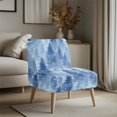 thumbnail image 3 of HELLHERO Elastic Bottom Slipper Chair Protector for Dining Room, Soft Fabric Armless Accent Chair Protector, Winter Pines, 3 of 8