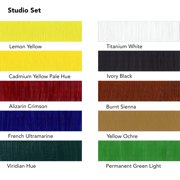Daler-Rowney Georgian Oil Paint Studio Set + Free Brush, Assorted Colors, 38ml, 10 Pieces