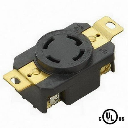 Nema L5 30 Receptacle - NEMA L14-30 Grounding Locking Receptacle, 30A 125/250V AC, 3 Pole 4 Wire, cUL Listed