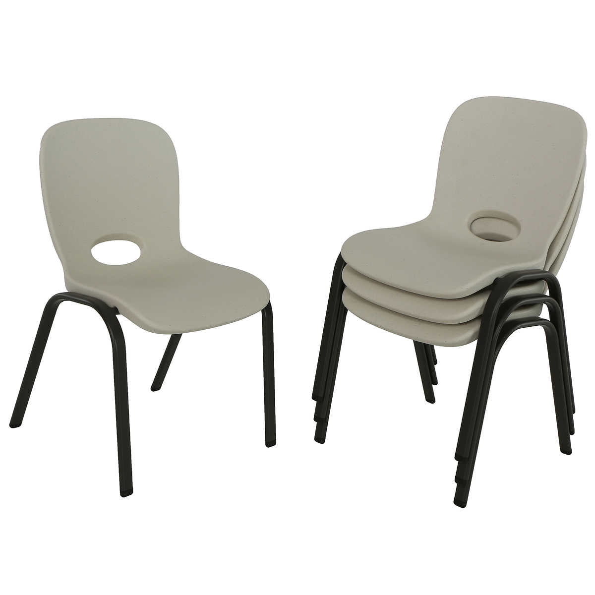 Lifetime Contemporary Children s Stacking Chairs 4 pack Cream