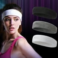 thumbnail image 5 of YESTUNE Sweatband Cotton Sports Headbands Terry Cloth Moisture Wicking Athletic Headband, 5 of 13