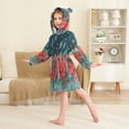 thumbnail image 4 of FORMRS Niños Bathrobe Unisex Hooded Robe Soft Plush Pajamas Sleepwear, Size 7-9T, Christmas Poinsettia, 4 of 7