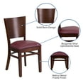 thumbnail image 4 of Flash Furniture Lacey Series Solid Back Walnut Wood Restaurant Chair - Burgundy Vinyl Seat, 4 of 11