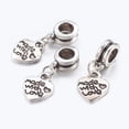 thumbnail image 2 of Men Valentines Day Gift Ideas Alloy European Dangle Charms Heart Silver 22mm Hole: 5mm, 2 of 2