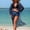Blue, variant on HUAXUN Tankini Tops for Women Swimwear Cute Tankini Womens Swimsuit Cover Up Trim Tankini Top with Bottom 3 Piece Swimsuit Tummy Control Bathing Suit