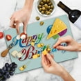 thumbnail image 4 of Birthday Cutting Board, Modern Colorful Writing Balloons with Stars Romantic Celebration, Decorative Tempered Glass Cutting and Serving Board, Large Size, Multicolor, by Ambesonne, 4 of 5