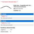 thumbnail image 2 of Brake Hose - Compatible with 1961 - 1964 Lincoln Continental 1962 1963, 2 of 2