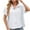 White, variant on WREESH Women's Summer Casual Button Down Shirts Solid Color V-Neck Short Sleeve Shirt for Women's Summer Leisure Fashion Black