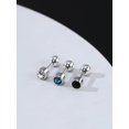 thumbnail image 1 of Fashionable and Popular 3pcs Men Rhinestone Decor Stud Earring Stainless Steel for Jewelry Gift and for a Stylish Look, 1 of 4