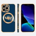 thumbnail image 3 of for iPhone 12 Pro Max Case(6.7 inch),Luxury Plating Cute Heart Wing Full Camera Lens Protection Magnetic Case for iPhone 12 Pro Max for Women Girls（Blue）, 3 of 7
