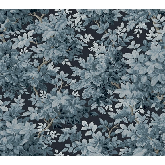 A-Street Prints Greenwood Dark Blue Deciduous Wallpaper