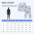 thumbnail image 2 of Mens Pajamas Set, Striped Cool Shark Rose Red Button Down Long Sleeve Loungewear Sleepwear Pjs sets for Men, 2 of 5