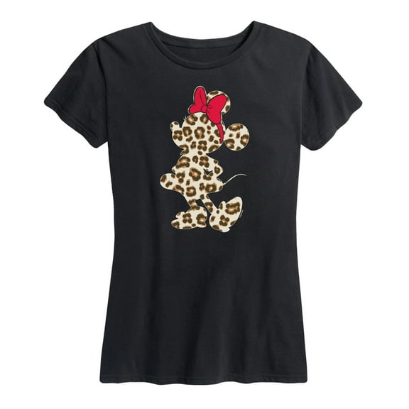 Disney - Minnie Leopard Print Silhouette - Women's Short Sleeve Graphic T-Shirt