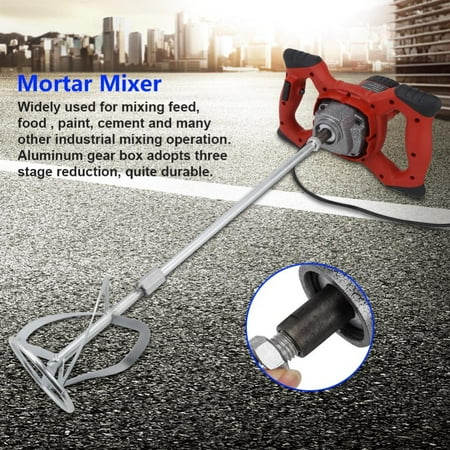 Knifun 6-Speed Electric HandHeld Mixer with Stainless Steel Beaters, 1500W Adjustable Electric Concrete Cement Mixer Thinset Mortar Grout Plaster Mxier Stirring Tool AC