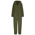 thumbnail image 3 of Miluxas Womens Fleece Onesies Pajamas Jumpsuit Warm Romper Sleepwear One Piece Zipper Hooded Playsuit Loungewear Army Green L(L), 3 of 9