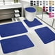 thumbnail image 1 of Juego de alfombras de baño de espuma, con forro polar grueso y suave, absorbentes y lavables a máquina, con base antideslizante para mayor seguridad en la ducha (Negro), 1 of 9