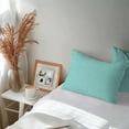 thumbnail image 6 of Turquoise Lumbar Pillow Covers 20x12 Inch Set of 2, Farmhouse Burlap Solid Teal Color Modern Linen Texture Waterproof Outdoor Pillow Covers, Decorative Cushion Pillowcases for Couch, Sofa, Bed, Patio, 6 of 9