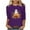 Purple-Halloween Shirts, variant on Jsaierl Halloween Shirts for Women Cute Pumpkin Ghost Graphic Tees Soft Round Neck T-shirt 3/4 Sleeve Dressy Casual Blouse Tops Halloween Gifts