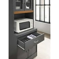thumbnail image 3 of Hodedah Kitchen Cabinet with 1-Drawer, plus Space for Microwave in Grey-Oak, 3 of 6