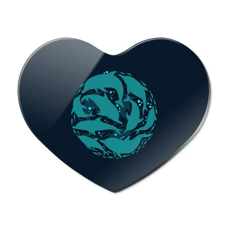 

Dolphin Circle Sardines Ocean Fish Heart Acrylic Fridge Refrigerator Magnet