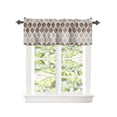 thumbnail image 2 of Kitchen Cafe Valance Curtain for Small Windows,Mid Century Abstract Rod Pocket Short Valances Brown Khaki Moroccan Aesthetics Window Treatment Panel for Living Room/Bedroom/Bathroom,42x12in, 2 of 9