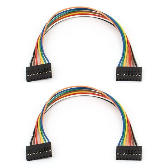 2pcs 2.54mm Pitch 8 Pin F/F Female to Female Breadboard Jumper Wire 20cm Long
