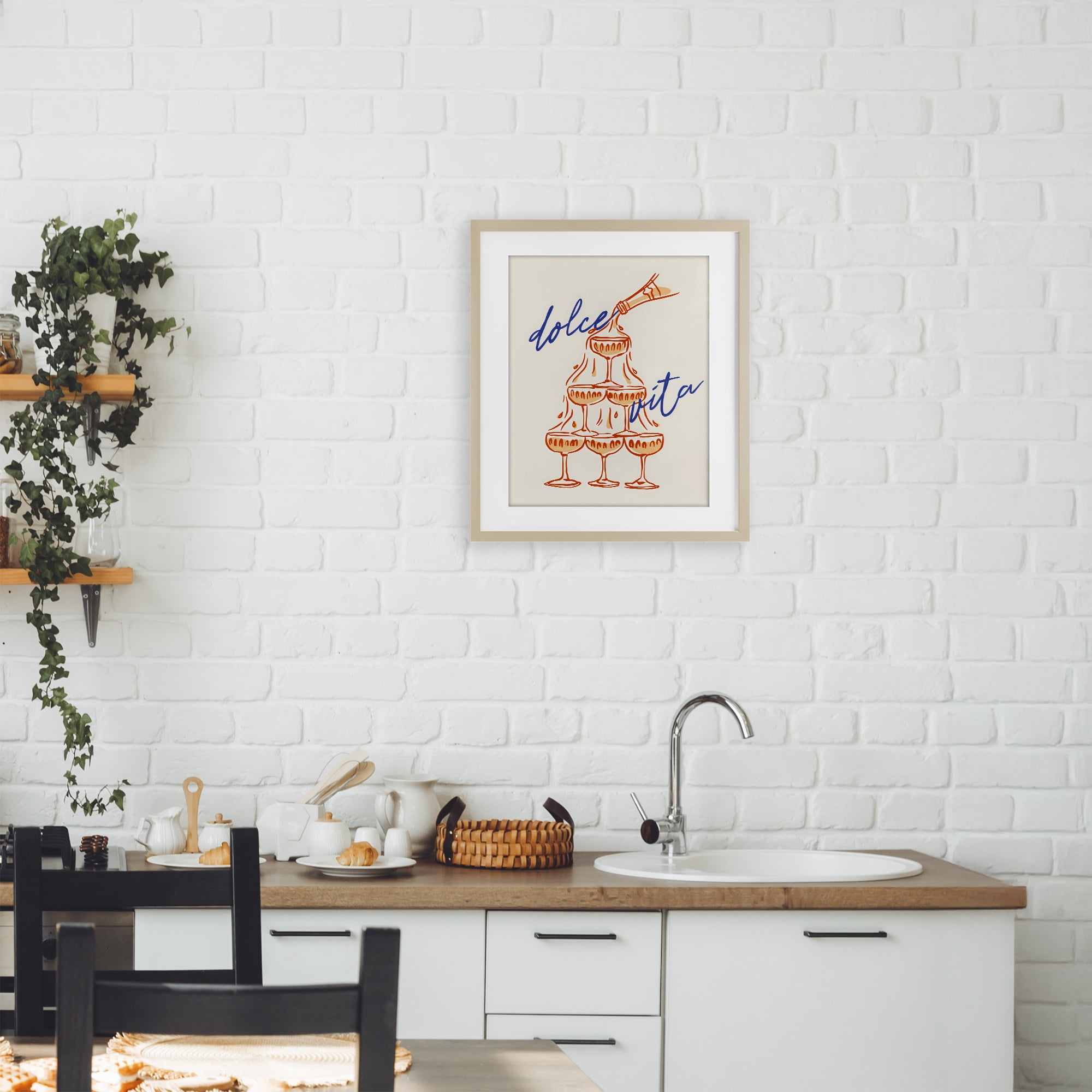 Stupell Industries Dolce Vita Champagne Tower Birch Framed Print Under Glass, design by The Prints Vibe